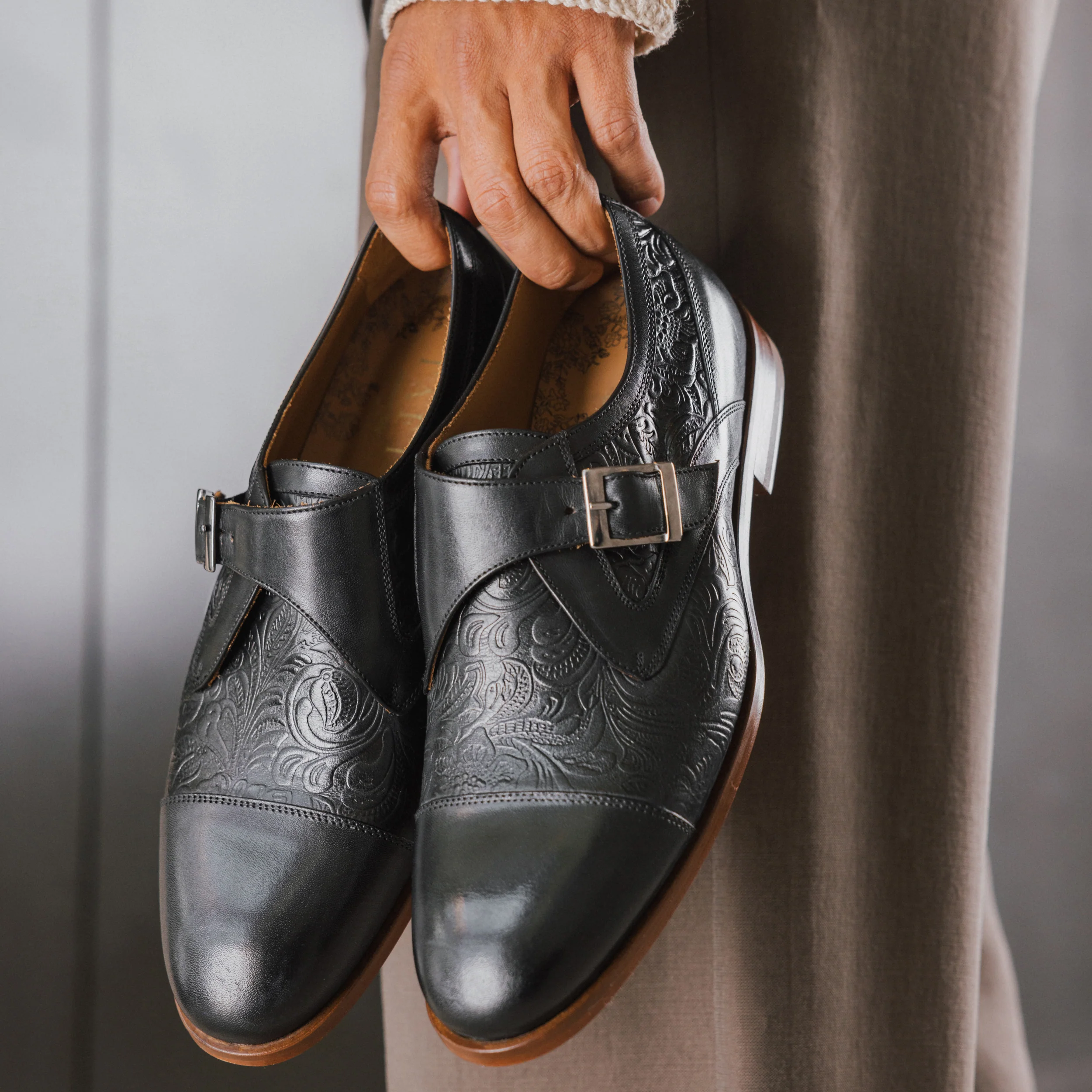 The Jack Monk Strap in Black Floral - Image 4