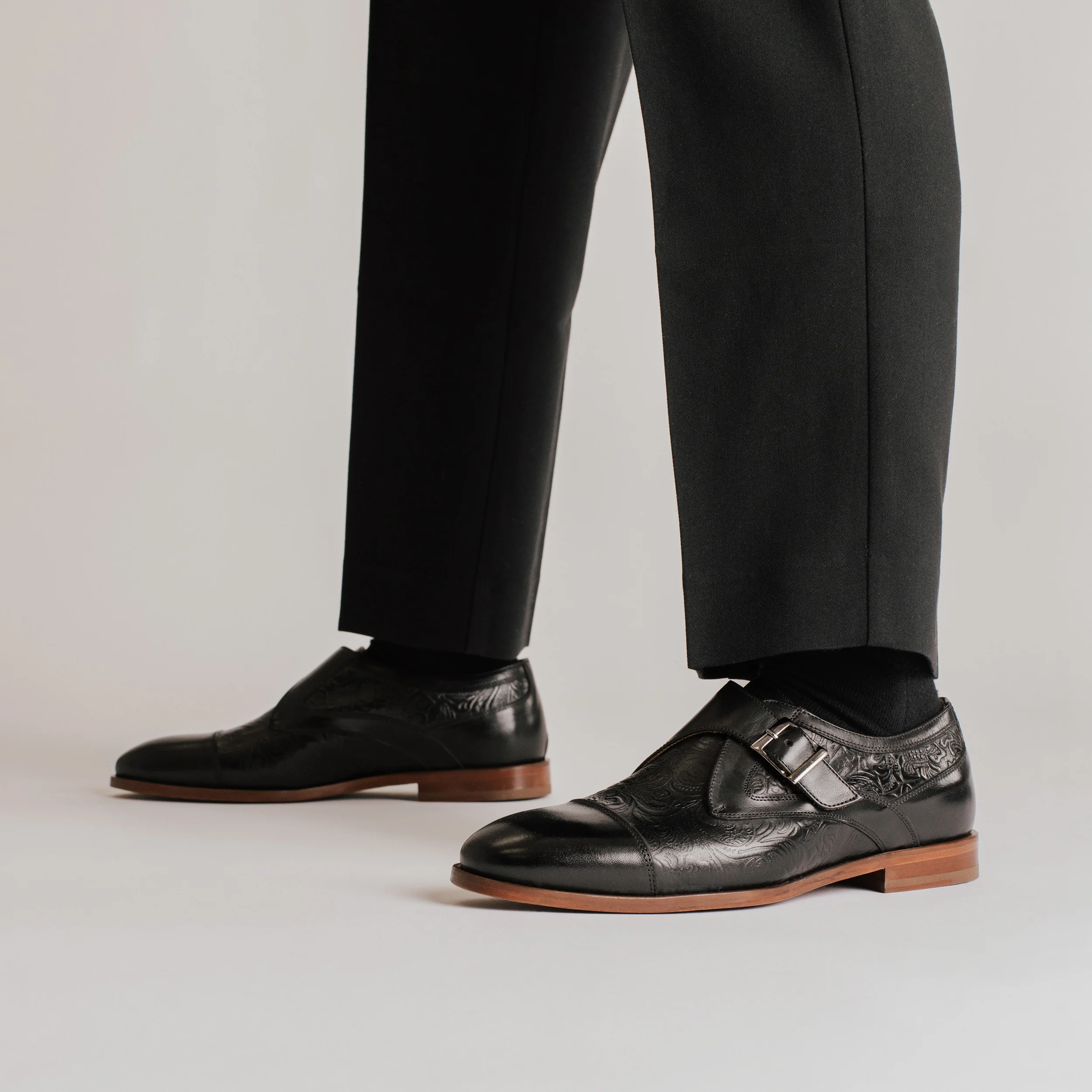 The Jack Monk Strap in Black Floral - Image 5